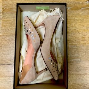 Brand new Jcrew Colette pump with jewels, size 6.5 in SUNWASHED Pink.